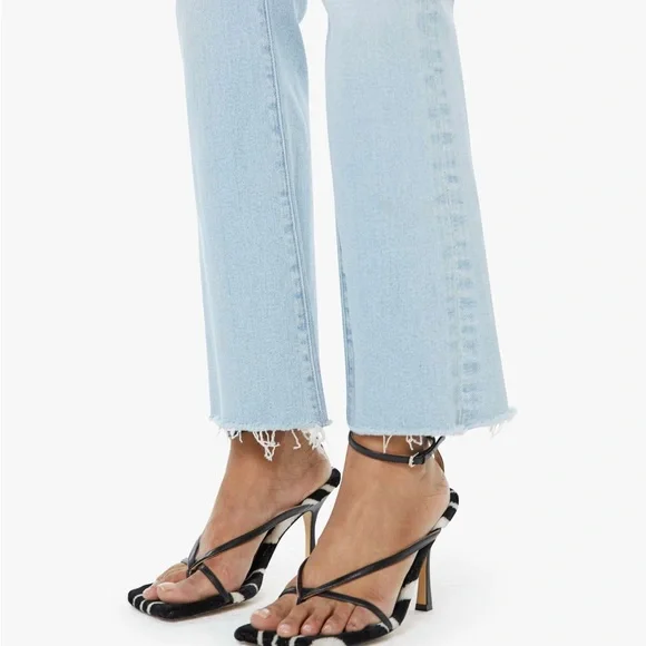 MOTHER LIL Hustler Ankle Fray Women's Straight Leg Jeans in Balls In Your Court - Picture 6 of 10